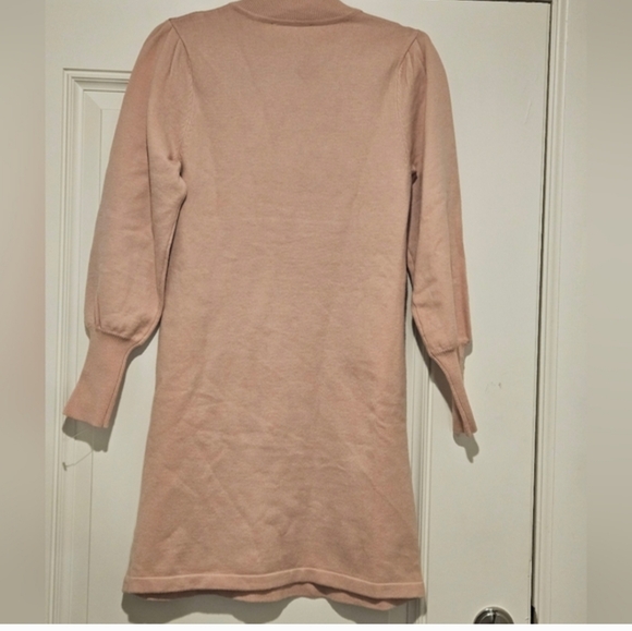 Boston Proper Pink Sweater Mini Dress With Snowflake Detail sz S - Picture 5 of 14